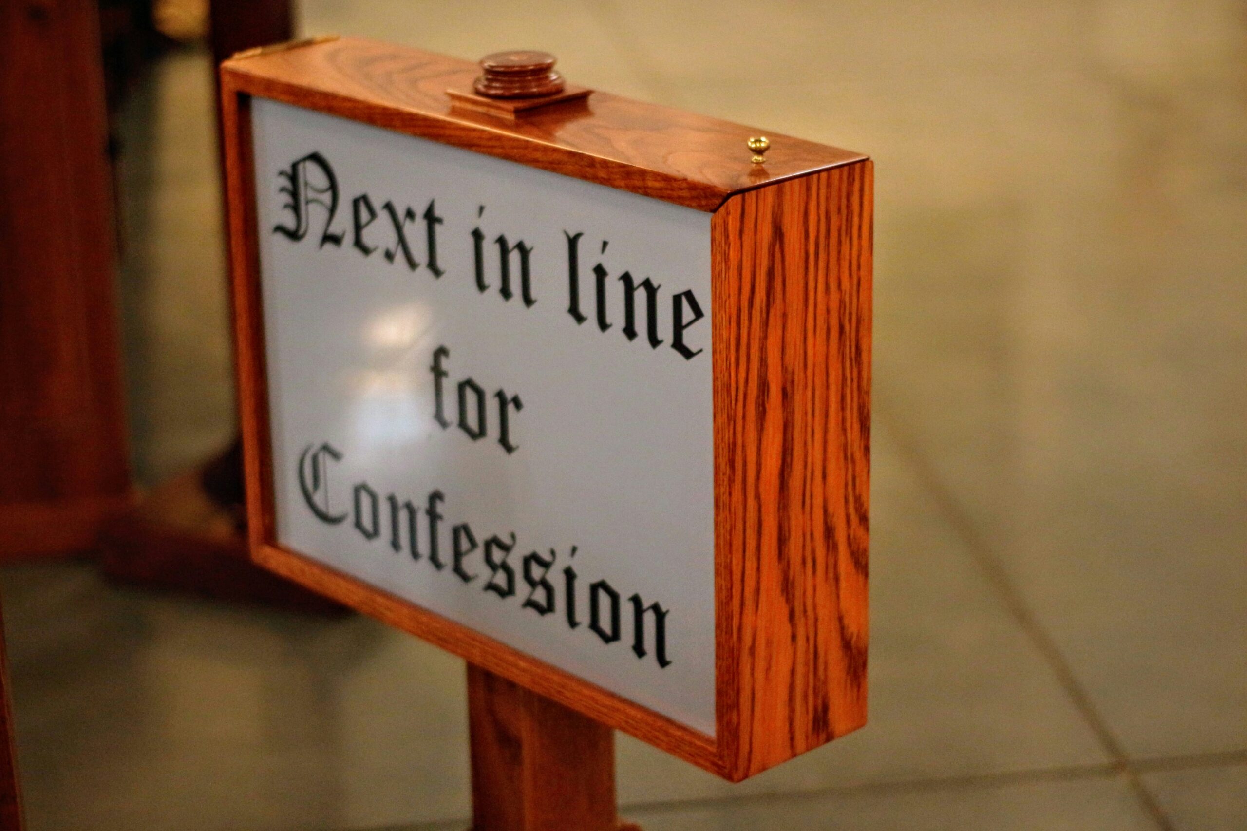 Confession sign